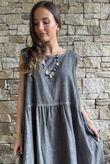 Lenni Cotton Smock Dress Washed Charcoal /50=